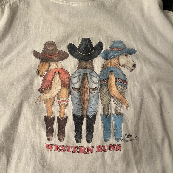 Hanes Western Bums Heavy Weight T-Shirt - Picture 2 of 3